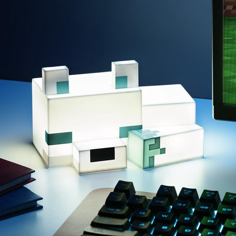 Minecraft Arctic Fox 3D Night Light, Officially Licensed Cute Lamp, Gift for Boys & Girls, Gaming Room Accessories and Bedroom Décor, Battery Powered | Paladone