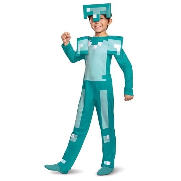 Minecraft Armor Classic Jumpsuit Boy's Halloween Fancy-Dress Costume for Child, S