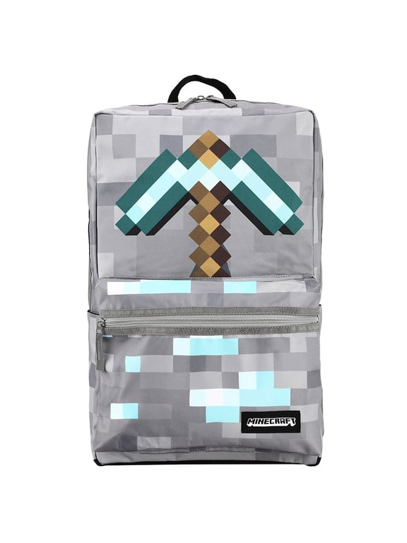 Minecraft Axe Print Gray Backpack
