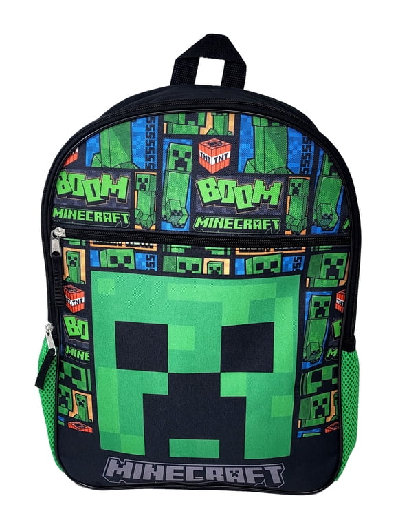 Backpack 16" Creepers Front Pocket Boom TNT Green Boys Kids