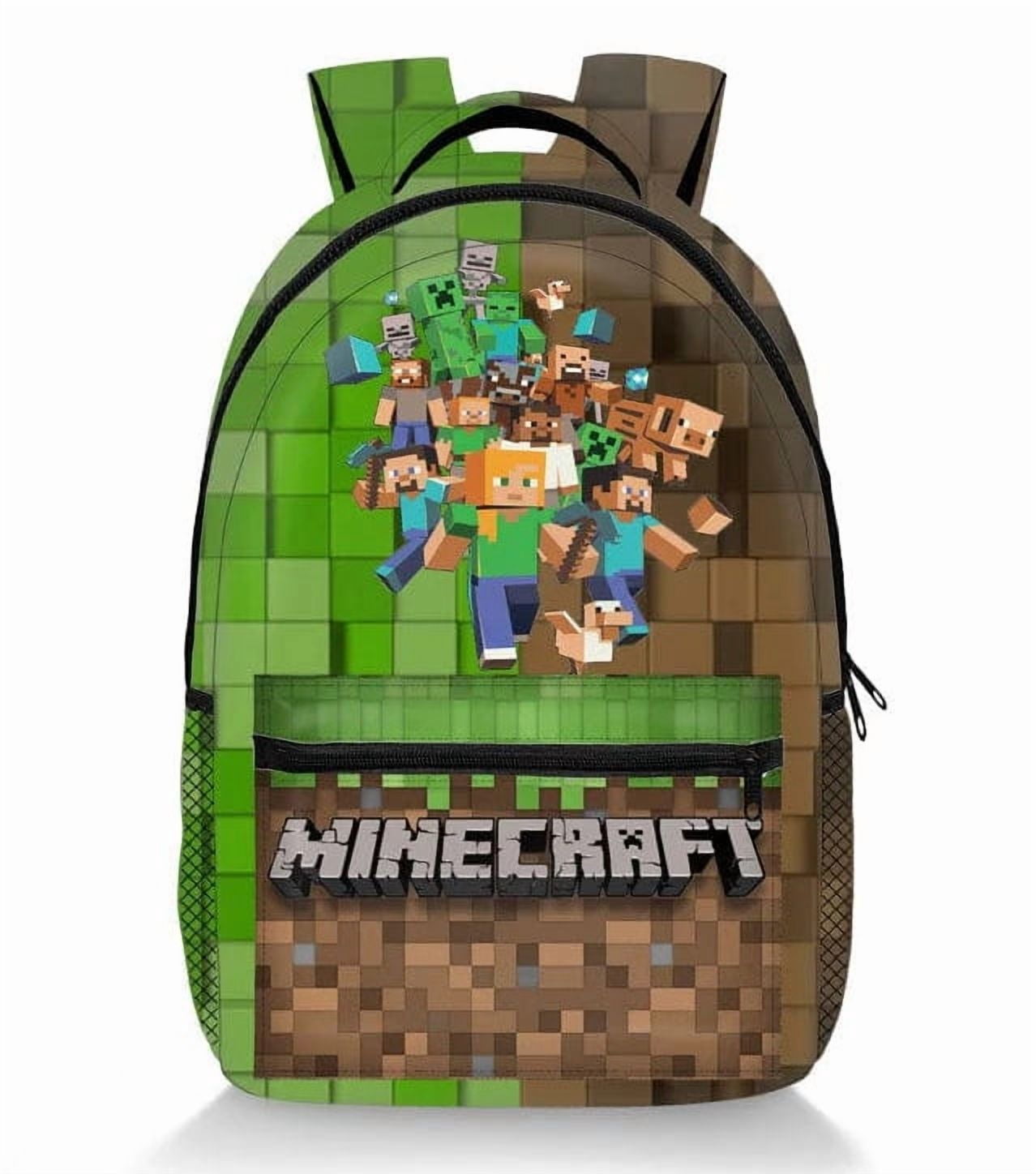 Minecraft Backpack Adjustable Straps Front Pocket Daypack Backpacks for ...