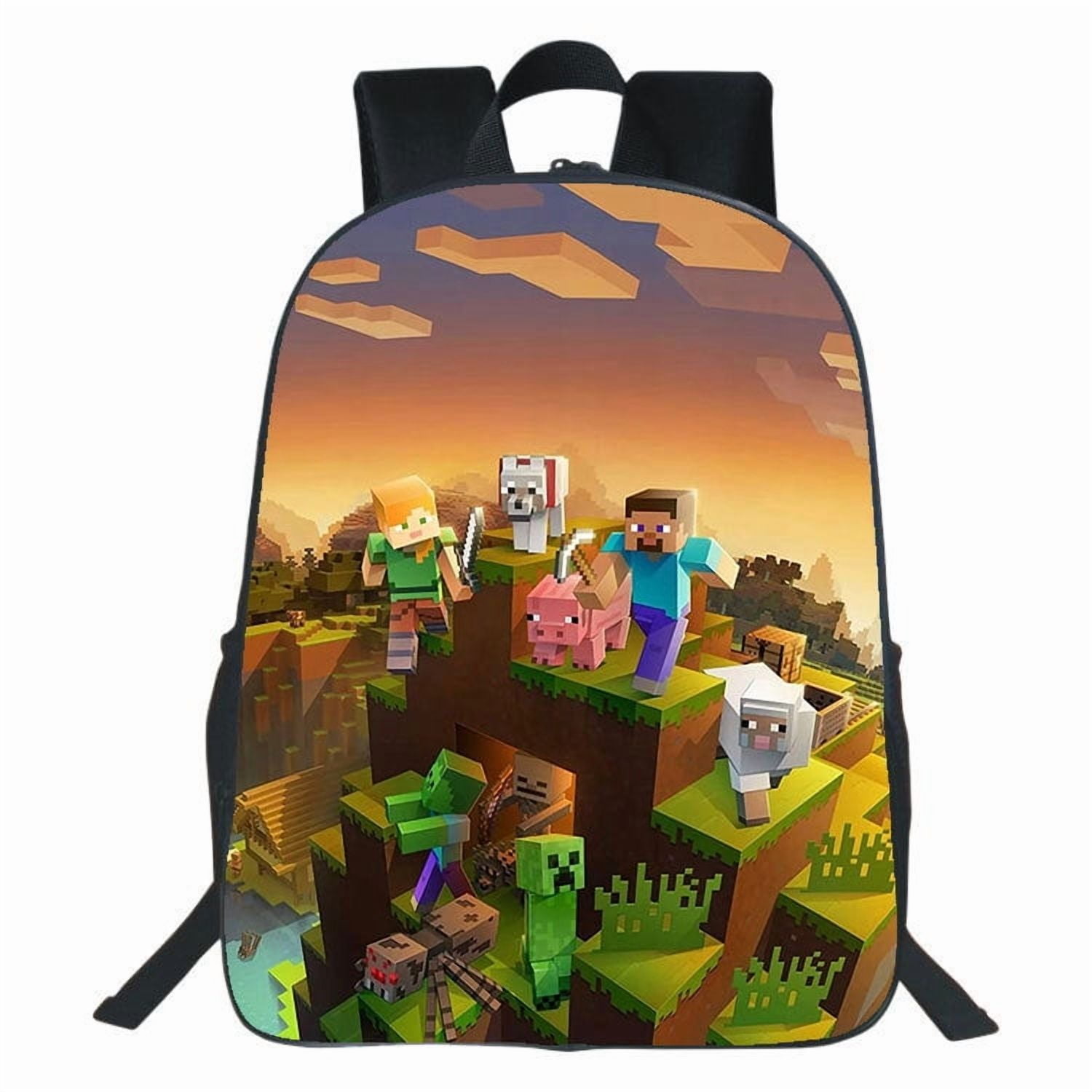 Minecraft Backpack Cartoon Printed Men's and Women's Large Capacity ...