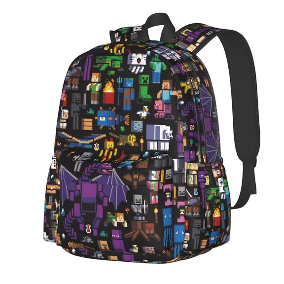 Minecraft Backpack Character Creative Print Knapsack Unisex Fashion School Bag Lightweight Daily Bag Travel Bag