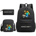 thumbnail image 1 of Minecraft Backpack Game My World Student Large Capacity Printed Three-Piece Set Backpack for Men and Women,Black ~ 4, 1 of 11
