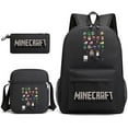 thumbnail image 1 of Minecraft Backpack Game My World Student Large Capacity Printed Three-Piece Set Backpack for Men and Women,Black ~ 5, 1 of 11