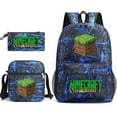 thumbnail image 1 of Minecraft Backpack Game My World Student Large Capacity Printed Three-Piece Set Backpack for Men and Women,Pattern~3, 1 of 11