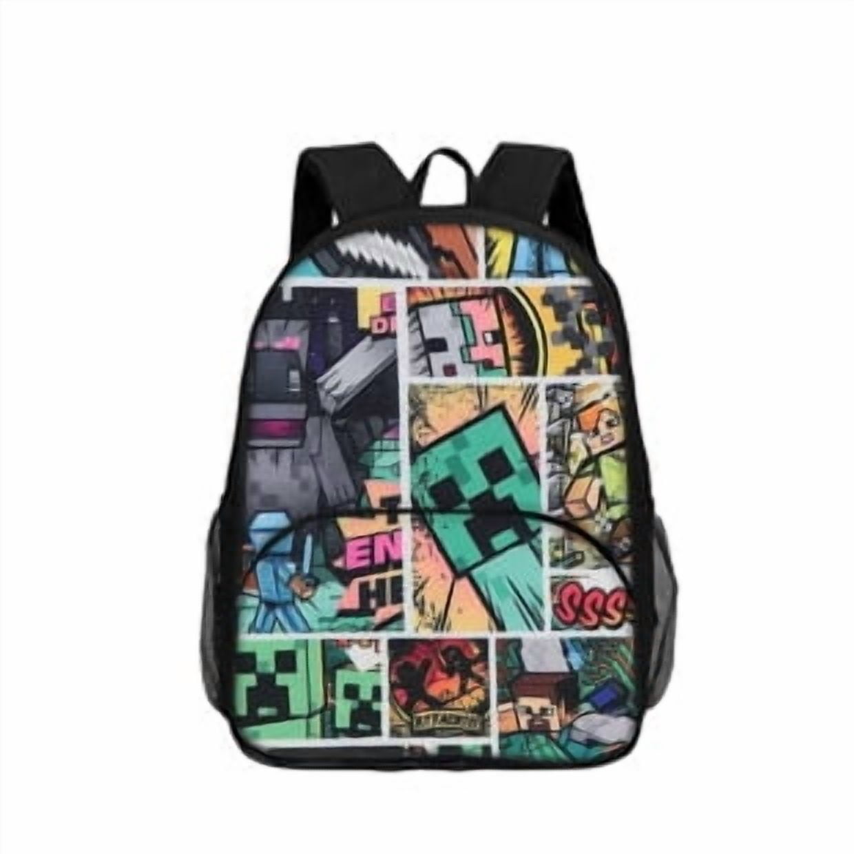 Minecraft Rucksack Item Minecraft Backpack| Gamer Black Rucksack | Green Creeper Zombie ...