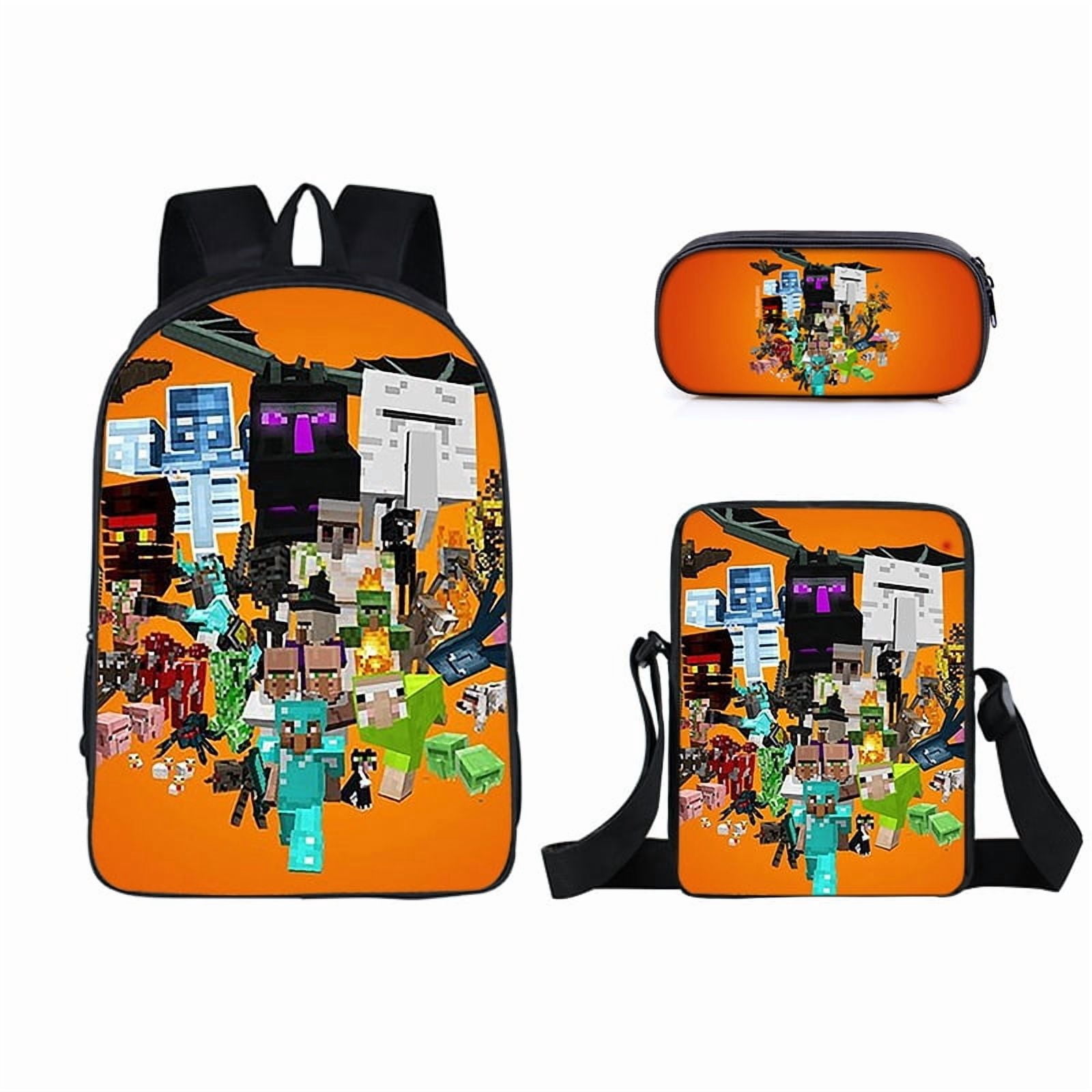 Minecraft Rucksack Item Minecraft Backpack| Gamer Black Rucksack | Green Creeper Zombie ...