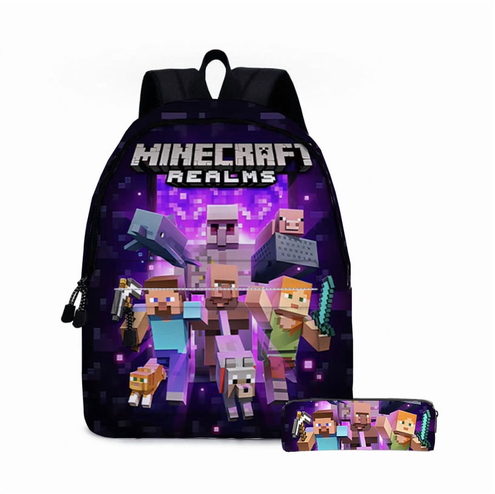 Minecraft Backpack Lunch Bag Pen Case Large Capacity Cartoon ...