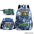 thumbnail image 1 of Minecraft Backpack Lunch Bag Pen Case Large Capacity Cartoon Lightweight Backpack, 1 of 8