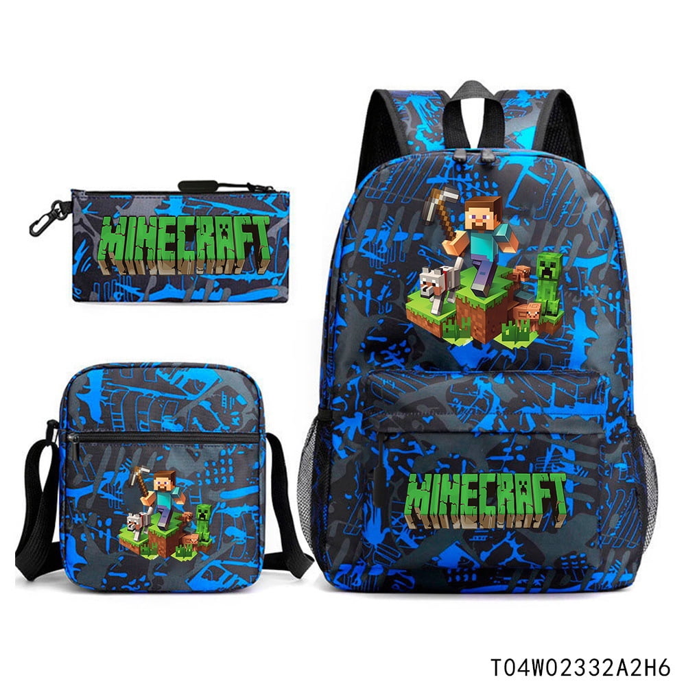 Minecraft Backpack Lunch Bag Pen Case Large Capacity Cartoon ...