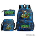 thumbnail image 1 of Minecraft Backpack Lunch Bag Pen Case Large Capacity Cartoon Lightweight Backpack, 1 of 8