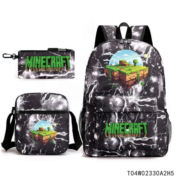 Minecraft Backpack Lunch Bag Pen Case Large Capacity Cartoon Lightweight Backpack