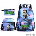 thumbnail image 1 of Minecraft Backpack Lunch Bag Pen Case Large Capacity Cartoon Lightweight Backpack, 1 of 8