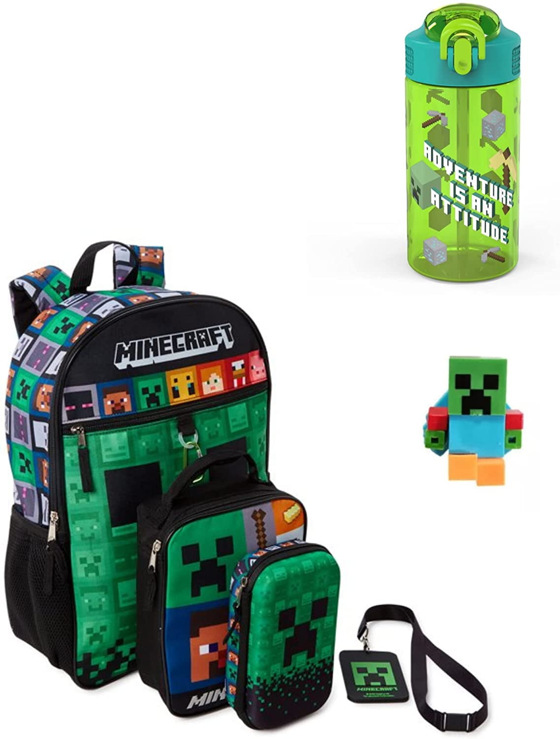 Minecraft Backpack Set With Detachable Lunch Box 16 4 Piece Set