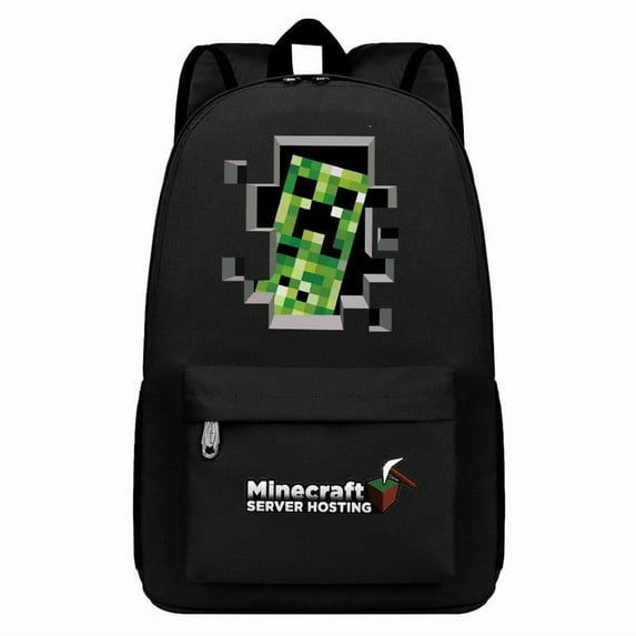 Minecraft Backpack for Students My World Creeper Large Capacity Backpack Enderman Double Shoulder Bag,Black B Style/Classic