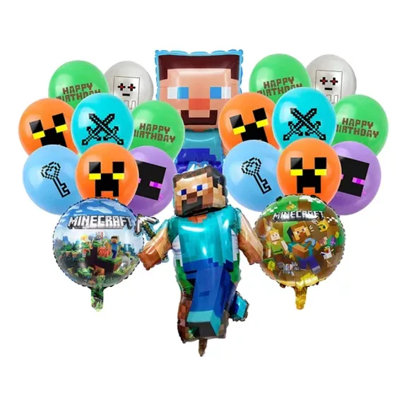 Minecraft Balloons Birthday Party Decorations 22 Pieces