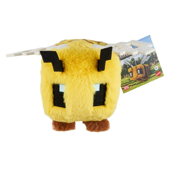 Minecraft Bee Plush Toy, 8-inch Collectible Soft Doll Inspired by A Minecraft Movie