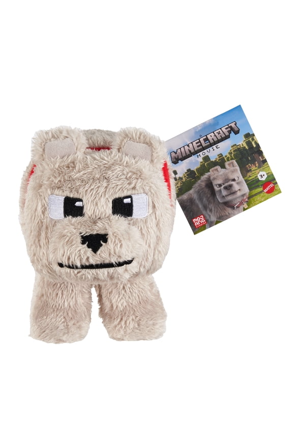 Dennis the Wolf Plush Toy, 8-inch Collectible Soft Doll Inspired by A Minecraft Movie