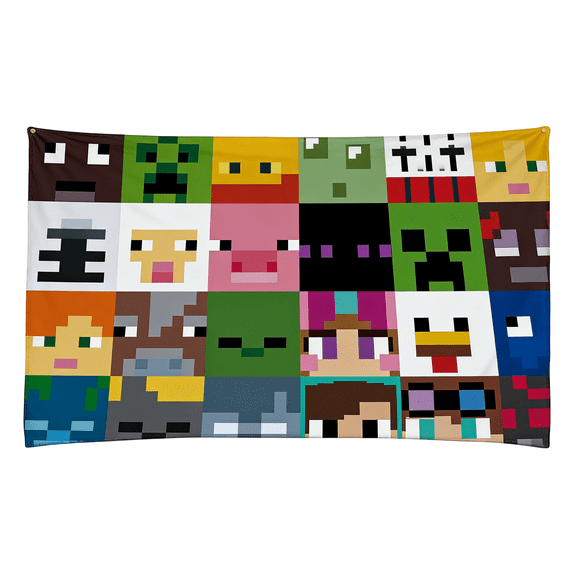 Minecraft Beach Towel, 51.2x31.5 Inch Quick-Drying Absorbent Pixel Poncho, Sun-Protective Wearable Towel for Swim Pool Beach Travel, Minecraft Gift & Beach Gear