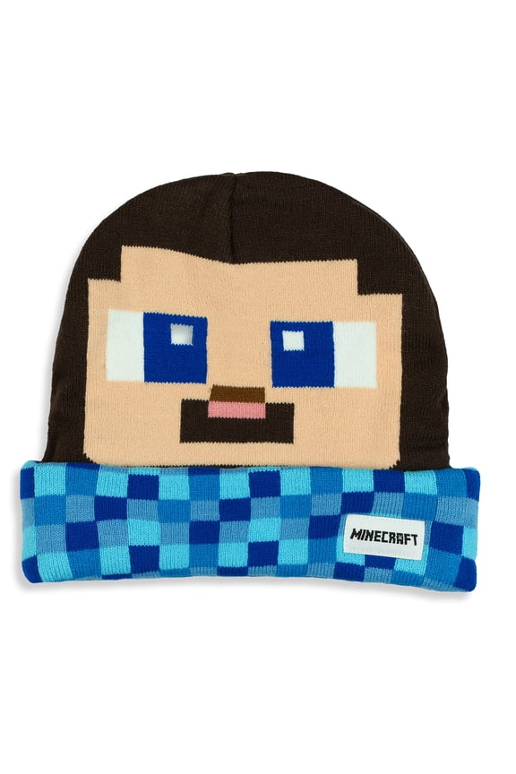 Minecraft Beanie Diamond Steve Big Face Cuff Beanie Hat Cap