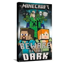Minecraft - Beware Of The Dark Canvas Wall Poster, 14.725" x 22.375"