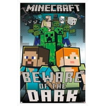 Minecraft - Beware Of The Dark Wall Poster, 22.375" x 34", Framed