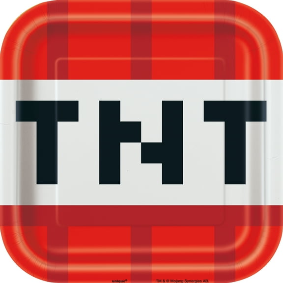 Minecraft Birthday Paper Dessert Plates, 7in, 8ct