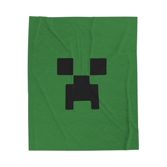 Minecraft Blanket, Creeper Face Throw Blanket For Gamers