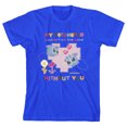thumbnail image 1 of Minecraft Block Heart My Overworld Wouldn't Be The Same Without You Youth Royal Blue Short Sleeve Crew Neck Tee-XS, 1 of 4