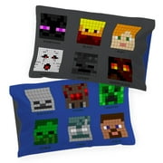 Minecraft Blue Pixel Friends 1 Pack Standard Pillowcase, 100% Microfiber
