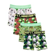 Minecraft Boy's All Over Print Boxer Briefs Underwear, 4-Pack, Sizes XS-XL