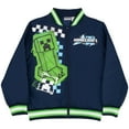 thumbnail image 1 of Minecraft Boys Creeper Varsity Bomber Jacket (Little & Big Boys), Sizes 4–12, 1 of 8