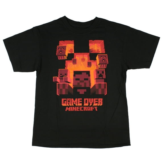 Minecraft Boy's Game Over T-Shirt (Large)