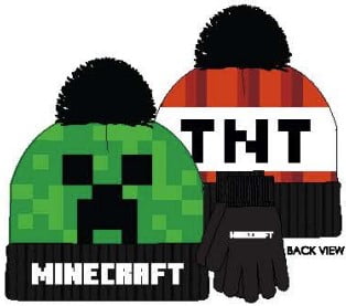 Minecraft Boys Beanie Hat and Gloves Set, 2-Pack