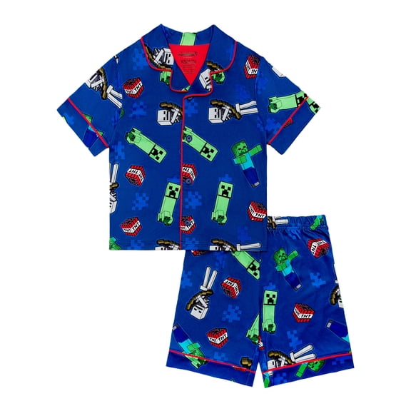 Minecraft Boys 2-Piece Coat and Short Pajama Set, Sizes 4-12