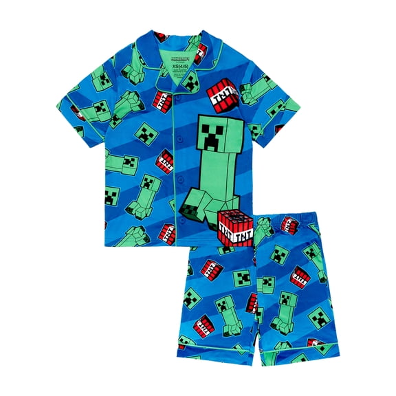 Minecraft Boys 2-Piece Coat and Short Pajama Set, Sizes 4-12