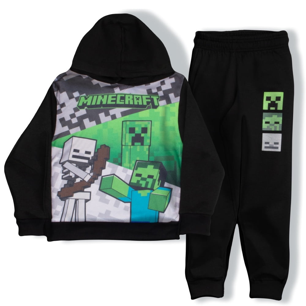 Minecraft Boys 2 Piece Fleece Pants Sets, Pullover Hoodie and Jogger Set for Boys (Sizes 4-16) - Walmart.com