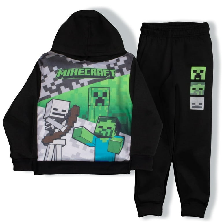 Minecraft Boys 2 Piece Fleece Pants Sets, Pullover Hoodie and Jogger Set for Boys (Sizes 4-16)