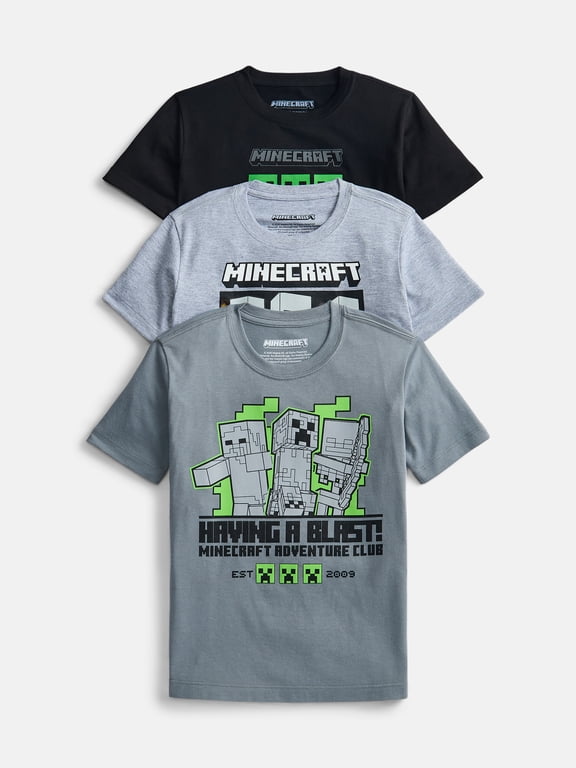 Boys Crewneck Graphic Tee with Short Sleeves, 3-Pack, Sizes XS-2XL