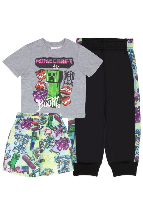 Boys 3-Piece Pants Set - Short Sleeve T-Shirt, Shorts, & Jogger Pants 3-Pack Bundle for Boys (Sizes 2T-12)