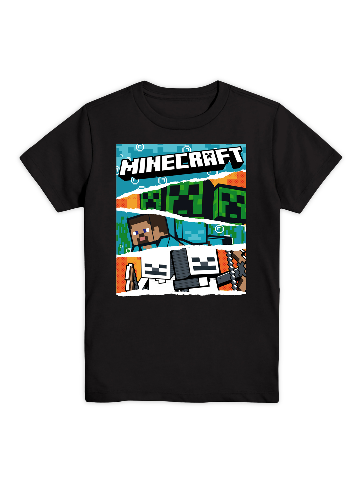 Minecraft, Boys Apparel Graphic Crew Neck Short Sleeve T-Shirt, Sizes ...