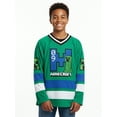 thumbnail image 1 of Minecraft Boys and Big Boys Game Over Creeper Graphic Hockey Jersey, Sizes 4-18, 1 of 6