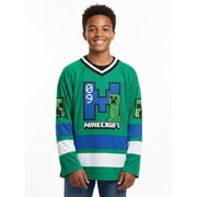 Minecraft Boys and Big Boys Game Over Creeper Graphic Hockey Jersey, Sizes 4-18