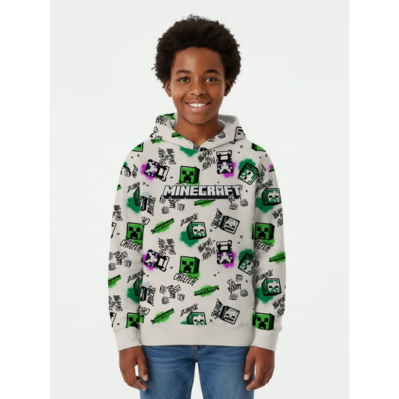Minecraft, Boys' & Big Boys' Graphic Hoodie, Sizes 4-18