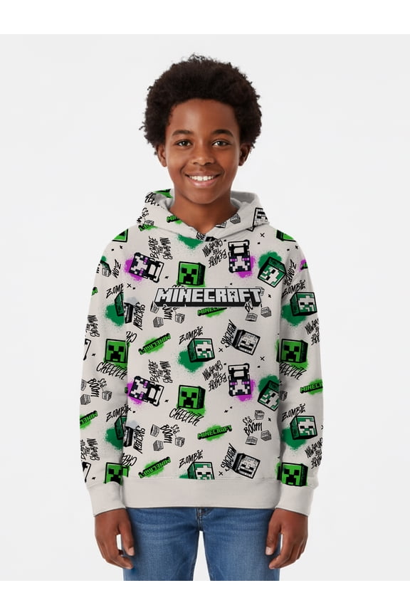 Minecraft, Boys' & Big Boys' Graphic Hoodie, Sizes 4-18