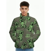 MINECRAFT The Simpsons Boys Bart Graphic Zip-Up Puffer Jacket, Sizes 6-18