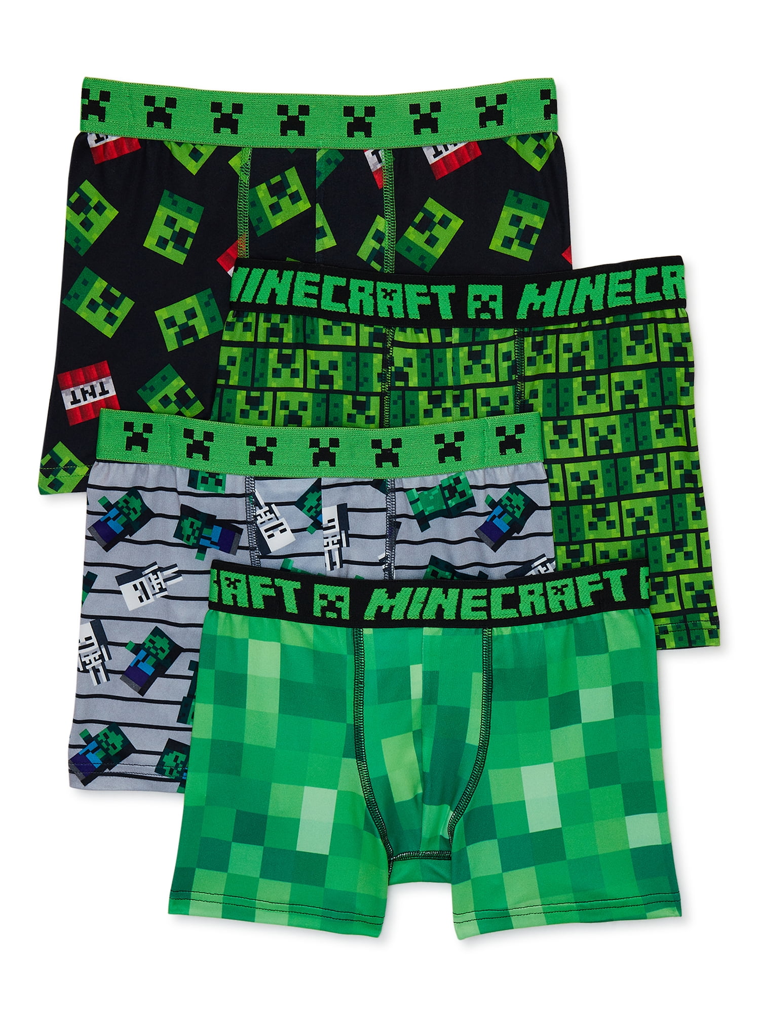 Boys 6-12 Minecraft Creeper 3-Pack Boxer Briefs