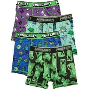 Minecraft Boys Athletic Boxer Briefs 4-Pack Underwear Spandex