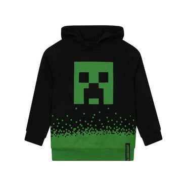 Minecraft Boys Creeper Hoodie Black Sizes 6 to 14